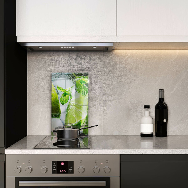 Kuchynská doska veľká zo skla Voda s vápnom a ľadom