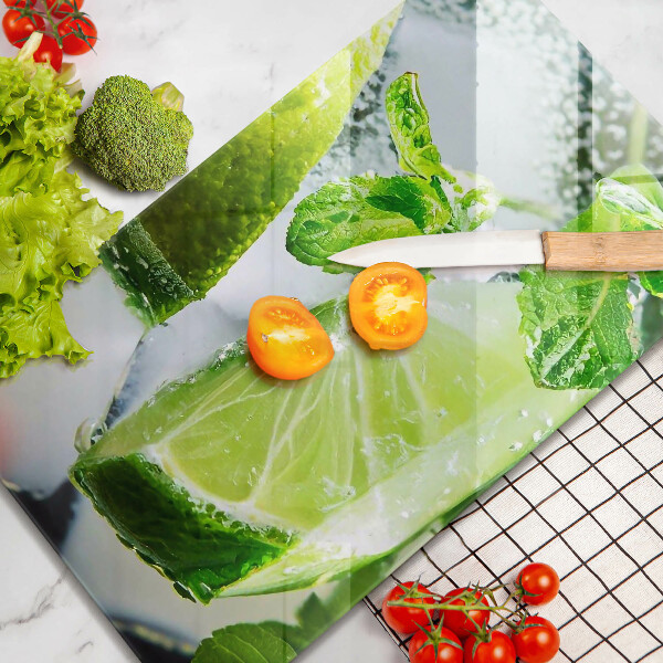 Kuchynská doska veľká zo skla Voda s vápnom a ľadom