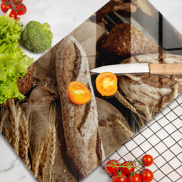 Kuchynská doska veľká zo skla Chlebové chleby