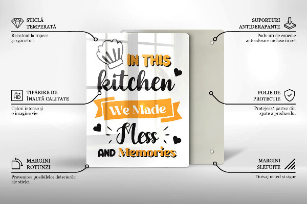 Kuchynská doska veľká zo skla In this kitchen we made mess and memories