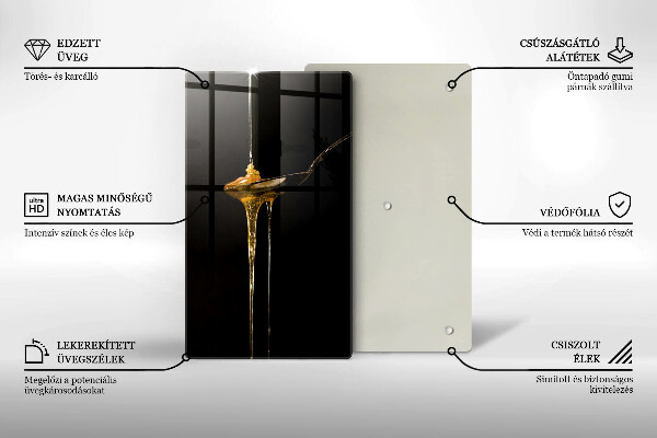 Kuchynská doska veľká zo skla Lyžička medu