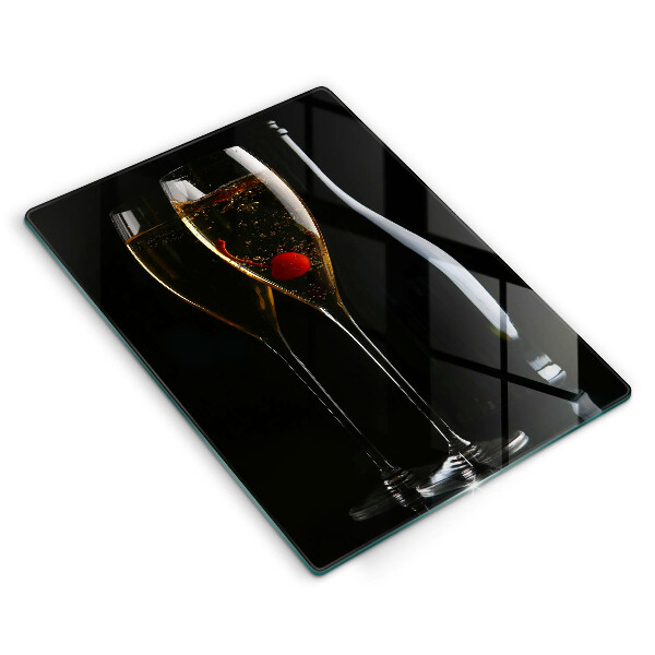 Kuchynská doska veľká zo skla Poháre na šampanské