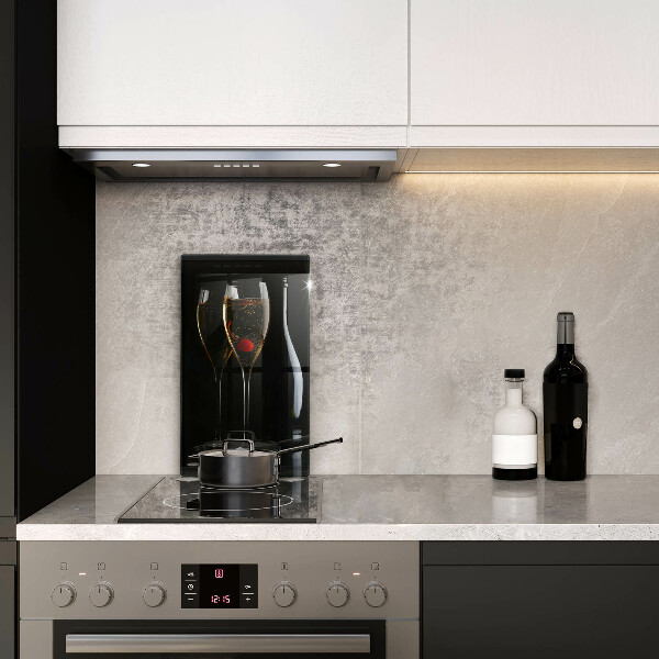 Kuchynská doska veľká zo skla Poháre na šampanské