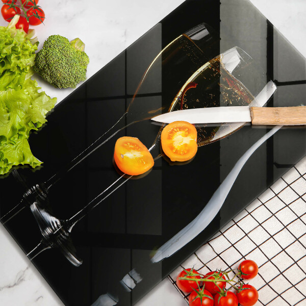 Kuchynská doska veľká zo skla Poháre na šampanské