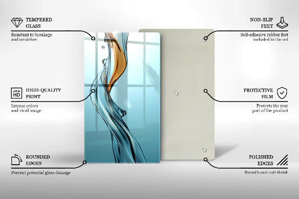 Kuchynská doska veľká zo skla Vodný skúter