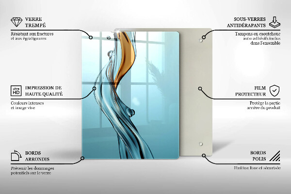 Kuchynská doska veľká zo skla Vodný skúter