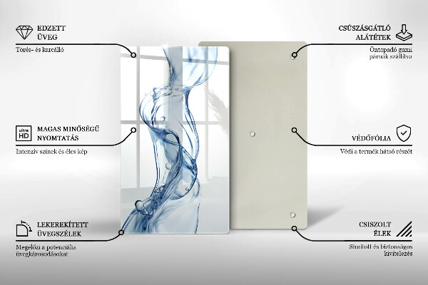 Kuchynská doska veľká zo skla Čistá voda