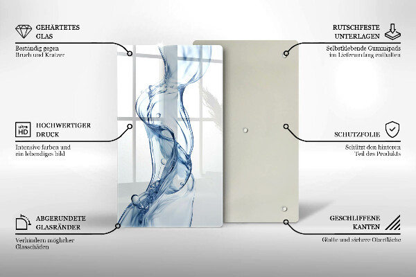 Kuchynská doska veľká zo skla Čistá voda