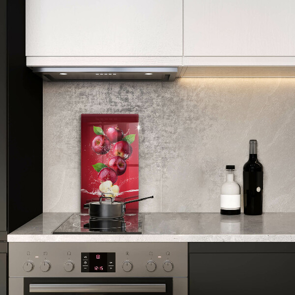 Kuchynská doska veľká zo skla Šťavnaté jablká vo vode