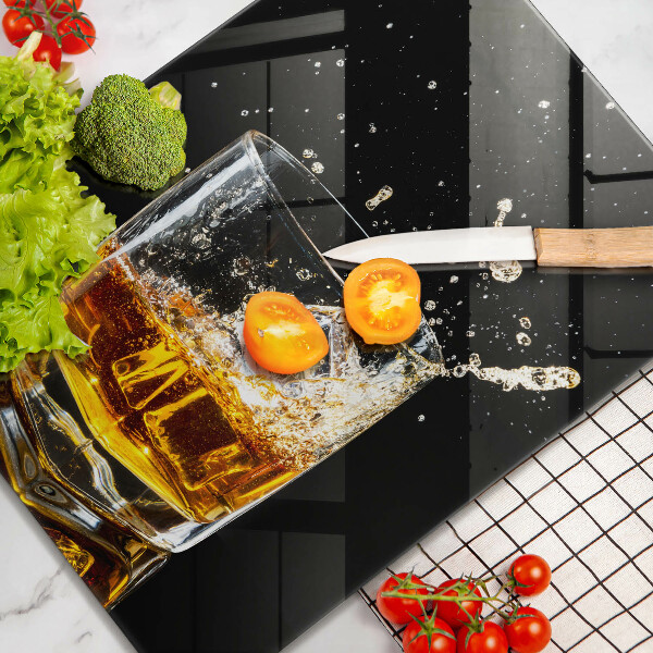 Kuchynská doska veľká zo skla Pohárik whisky