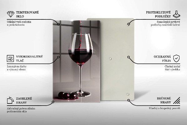 Kuchynská doska veľká zo skla Sklo a hrozno