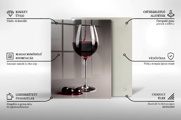 Kuchynská doska veľká zo skla Sklo a hrozno