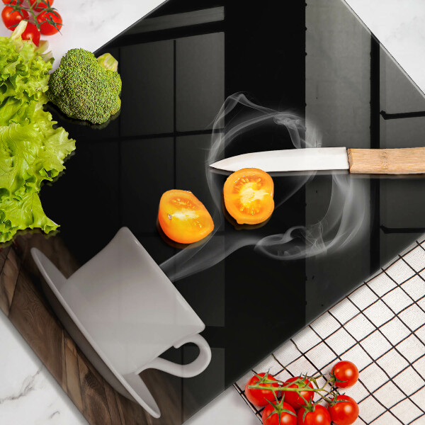 Kuchynská doska veľká zo skla Srdce šálky kávy