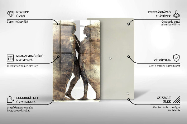 Kuchynská doska veľká zo skla Telá zamilovaných ľudí