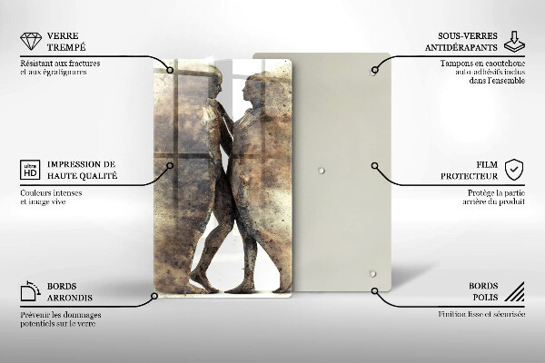 Kuchynská doska veľká zo skla Telá zamilovaných ľudí