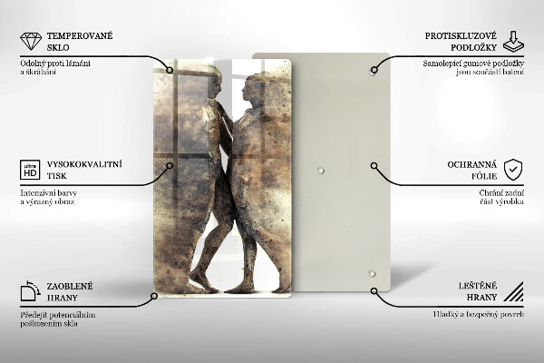 Kuchynská doska veľká zo skla Telá zamilovaných ľudí