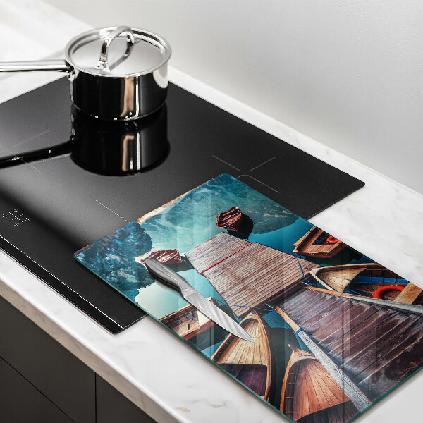 Kuchynská doska veľká zo skla Lode na jazere