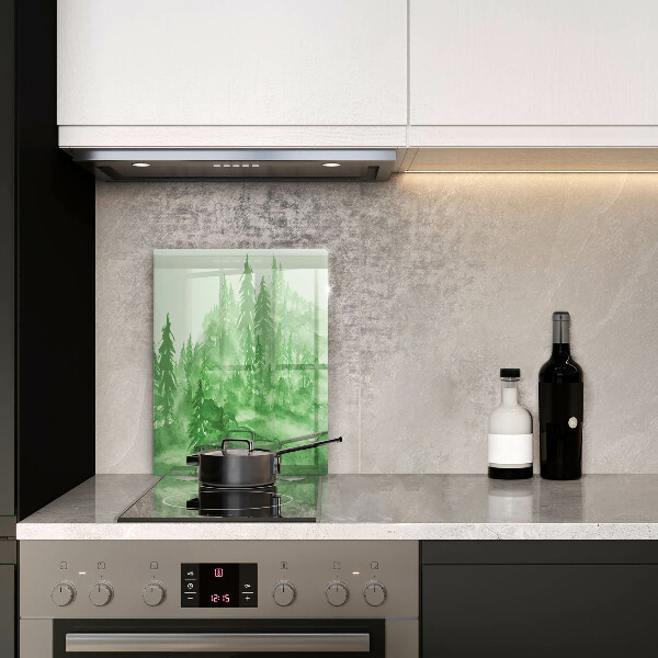 Kuchynská doska veľká zo skla Maľovaný les