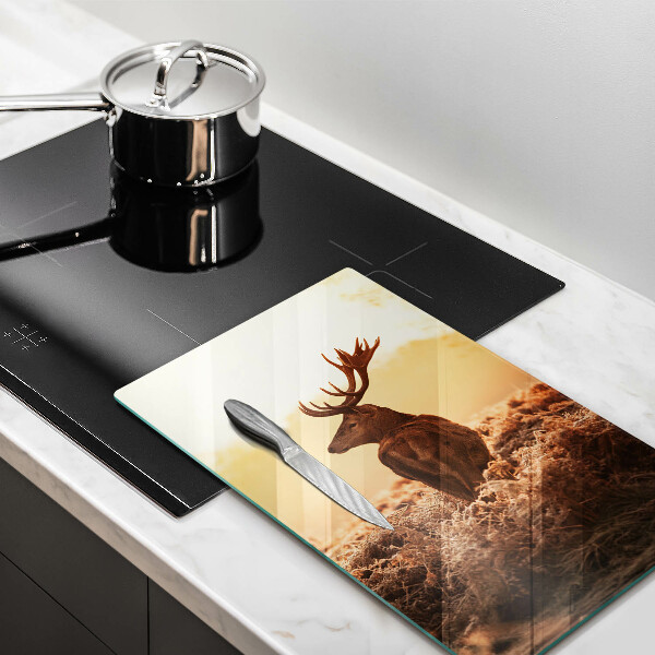 Kuchynská doska veľká zo skla Jeleň v poli