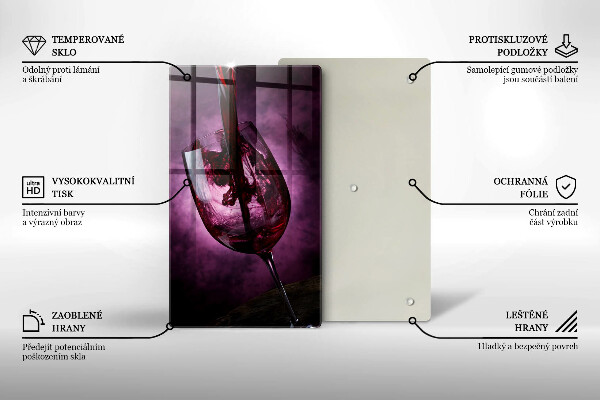 Kuchynská doska veľká zo skla Pohár vína