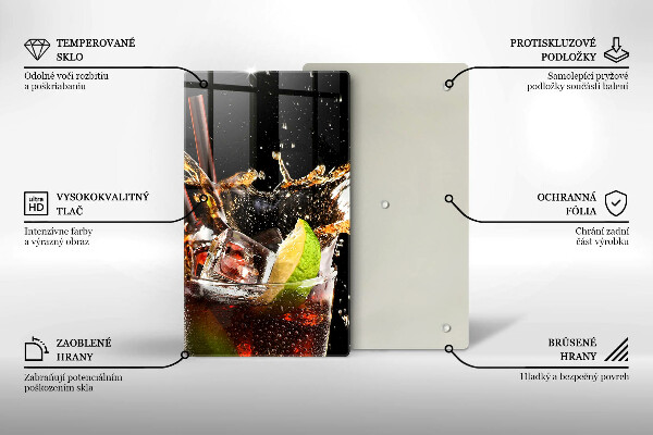 Kuchynská doska veľká zo skla Pite s ľadom