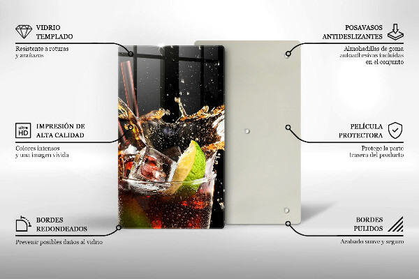 Kuchynská doska veľká zo skla Pite s ľadom