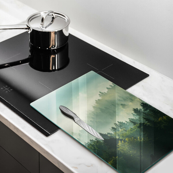 Kuchynská doska veľká zo skla Krajina Pohľad na les