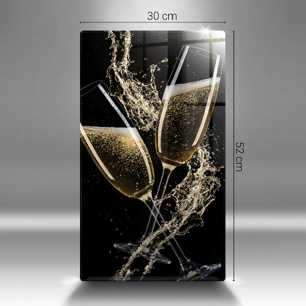 Kuchynská doska veľká zo skla Poháre na šampanské
