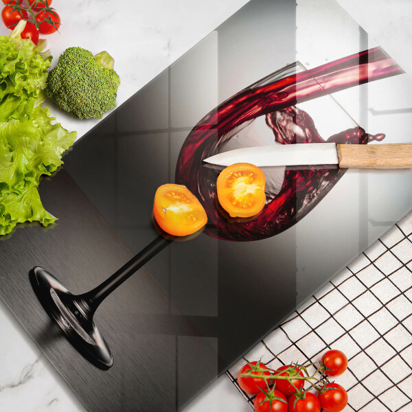 Kuchynská doska veľká zo skla Sklo a červené víno