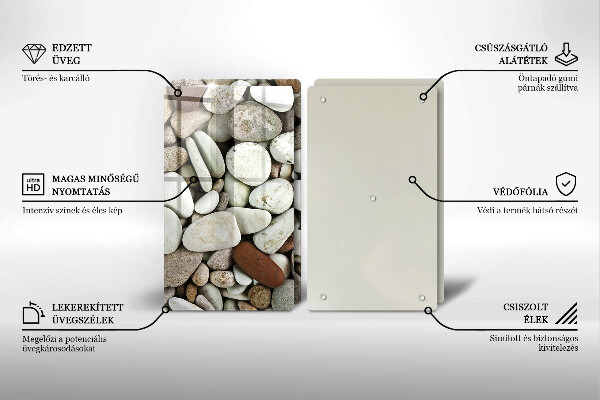 Kuchynská doska veľká zo skla Malé kamienky na pozadí