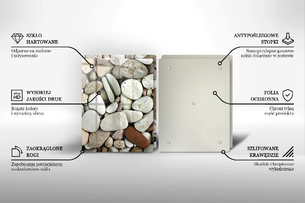 Kuchynská doska veľká zo skla Malé kamienky na pozadí