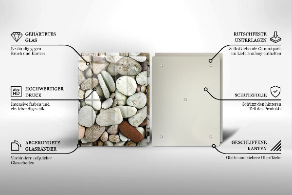 Kuchynská doska veľká zo skla Malé kamienky na pozadí