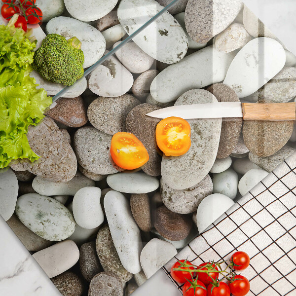 Kuchynská doska veľká zo skla Malé kamienky na pozadí