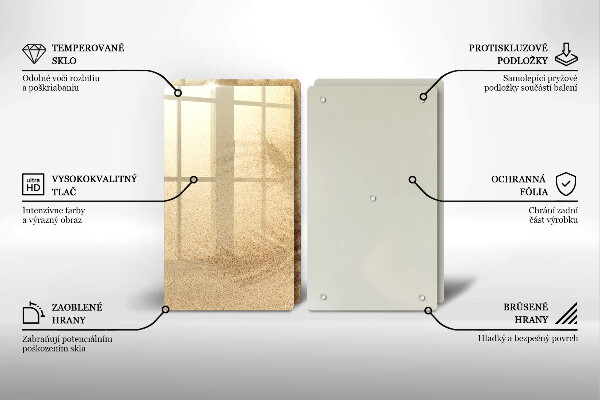 Sklenená doska na krájanie Dovolenka na pláži s pieskom