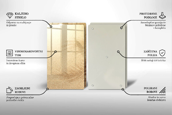 Sklenená doska na krájanie Dovolenka na pláži s pieskom