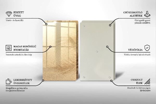 Sklenená doska na krájanie Dovolenka na pláži s pieskom