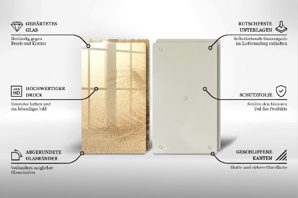 Sklenená doska na krájanie Dovolenka na pláži s pieskom