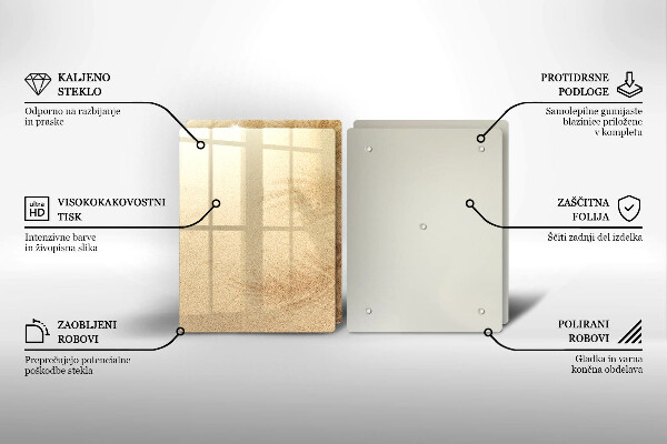 Sklenená doska na krájanie Dovolenka na pláži s pieskom