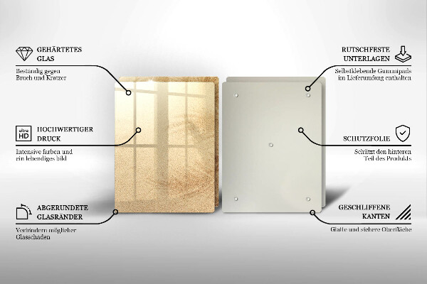 Sklenená doska na krájanie Dovolenka na pláži s pieskom