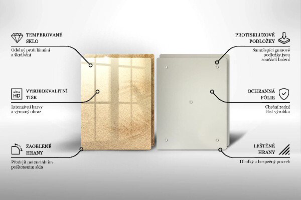 Sklenená doska na krájanie Dovolenka na pláži s pieskom