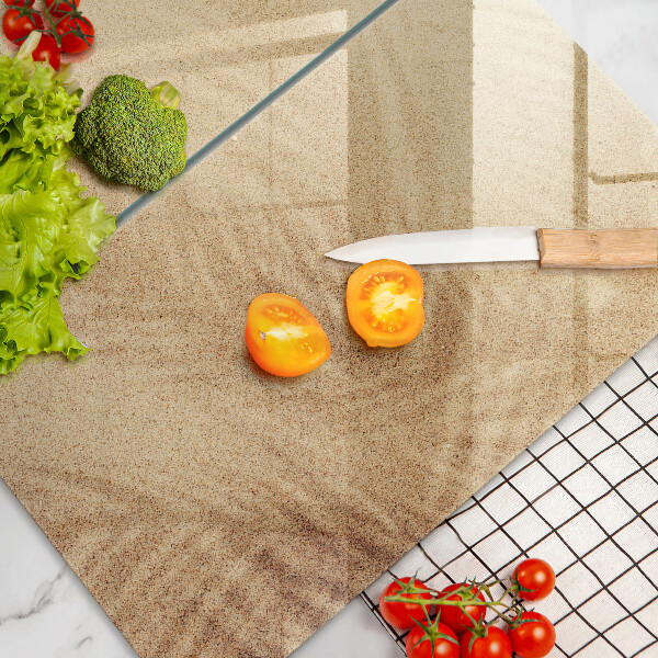 Sklenená doska na krájanie Dovolenka na pláži s pieskom