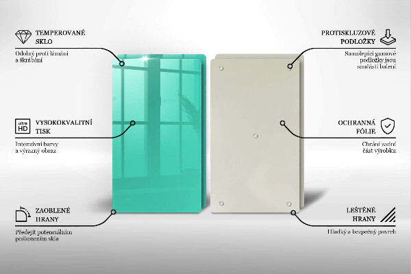 Kuchynská doska veľká zo skla Zelená farba