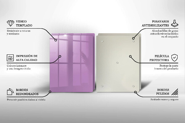Kuchynská doska veľká zo skla Fialová farba