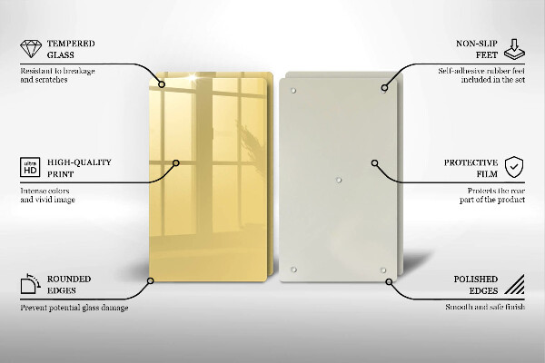 Kuchynská doska veľká zo skla žltá