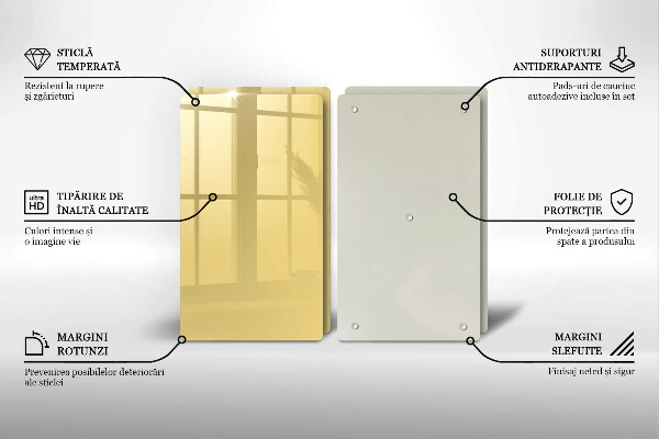 Kuchynská doska veľká zo skla žltá