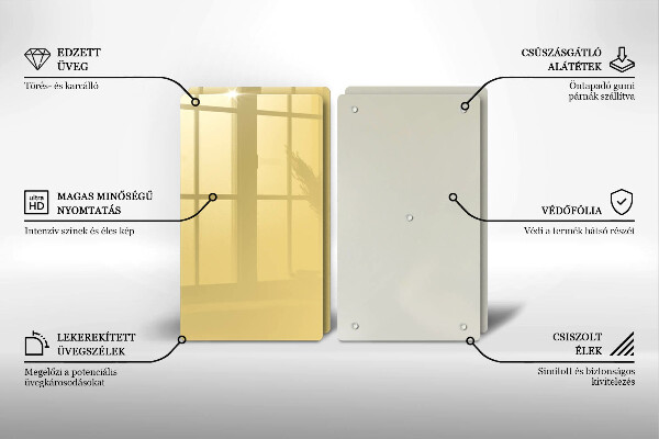 Kuchynská doska veľká zo skla žltá