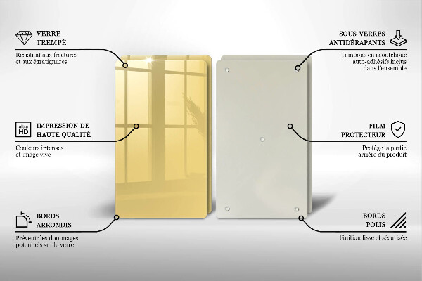 Kuchynská doska veľká zo skla žltá