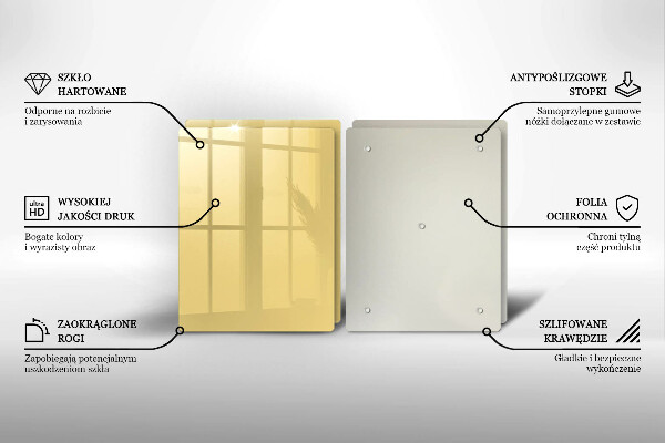 Kuchynská doska veľká zo skla žltá