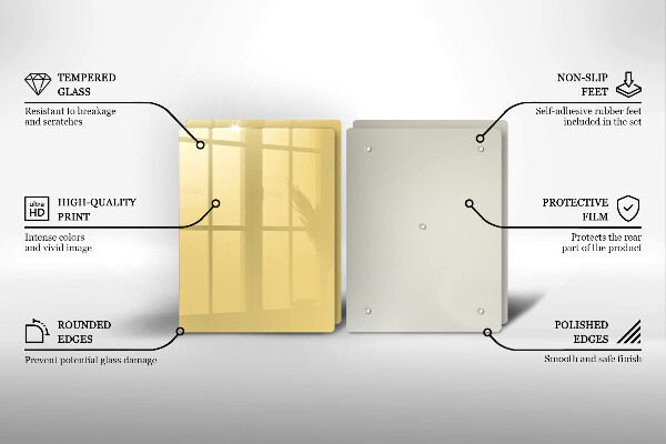 Kuchynská doska veľká zo skla žltá