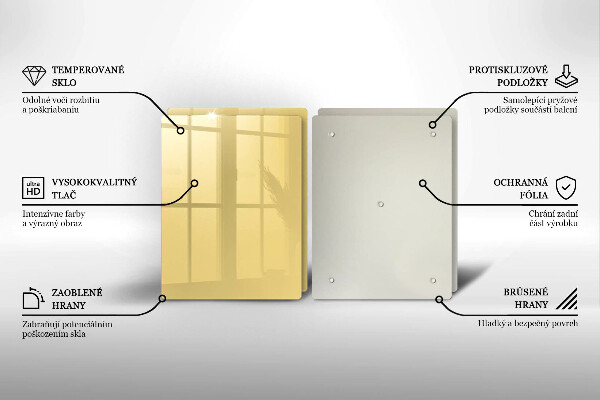 Kuchynská doska veľká zo skla žltá